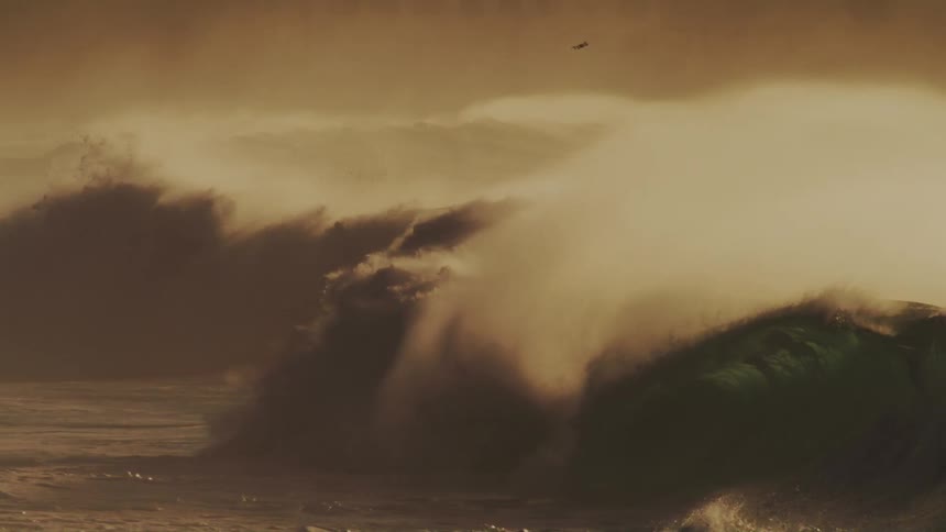 A footage of heavy sea waves