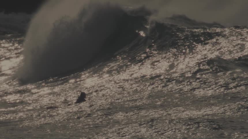 A footage of people swimming the sea wave