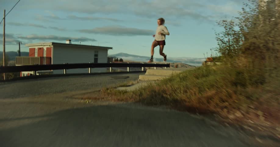 Woman running outdoors