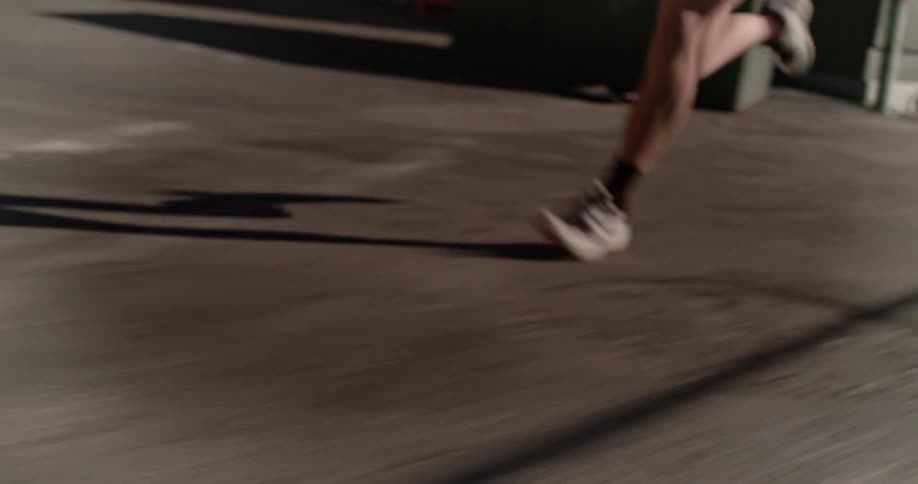 Legs of a runner in motion