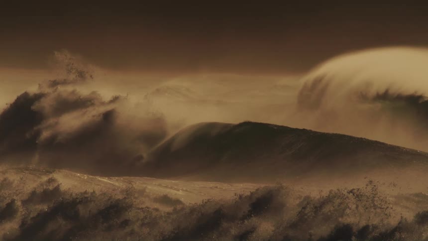 A footage of waves in the sea