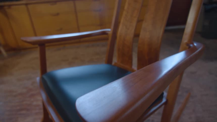 A clip of an arm chair in a room