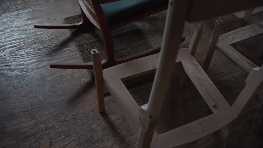 A clip of furniture in a room