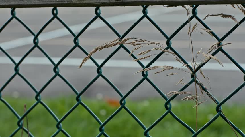 A clip of a metal fence