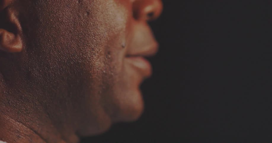 A close up clip of a person speaking