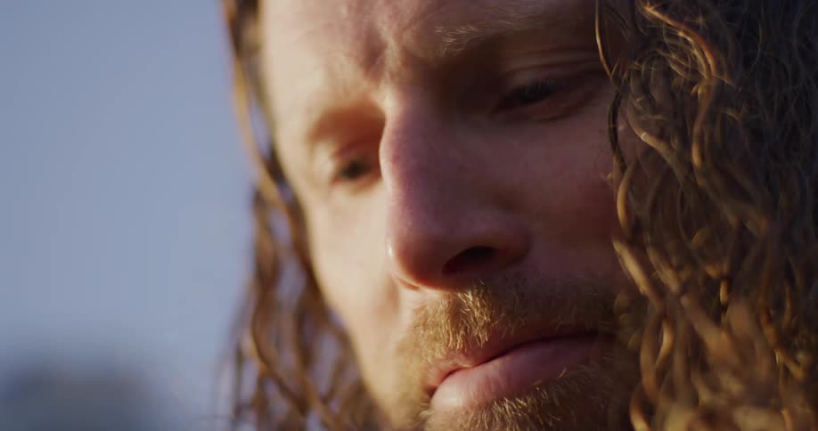 A close up clip of a mans face