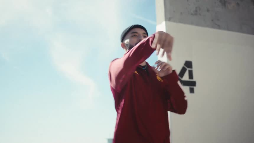 A clip of two persons playing football