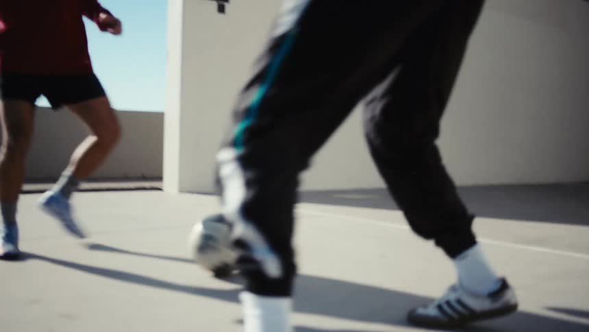 A footage of people passing the ball