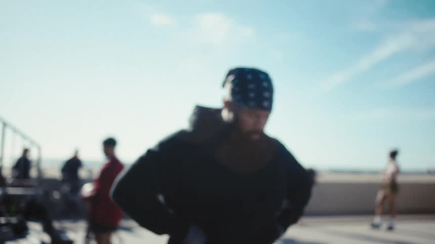 A clip of a person stretching