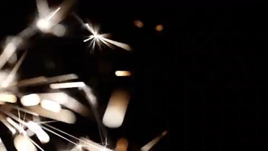 Sparks fly all over in the dark
