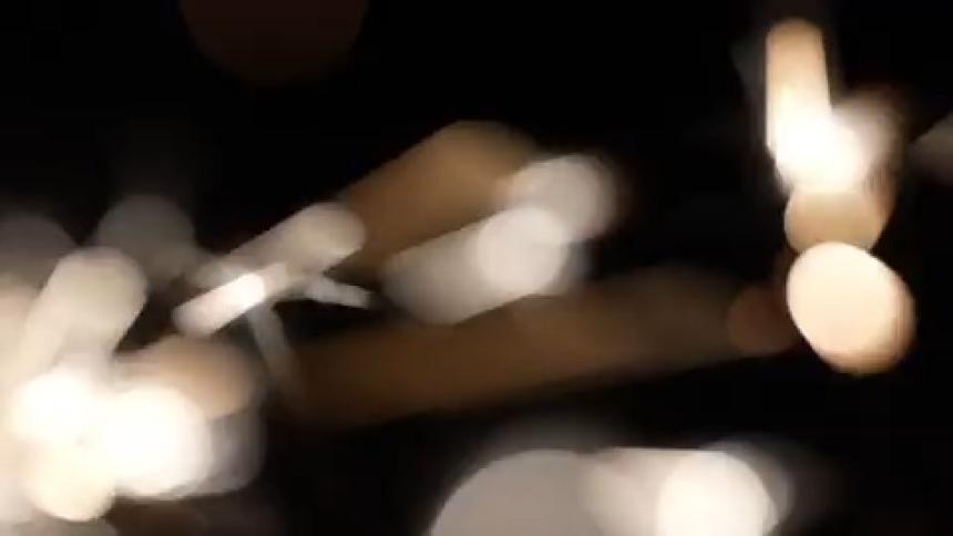 Closeup of sparks against a black background