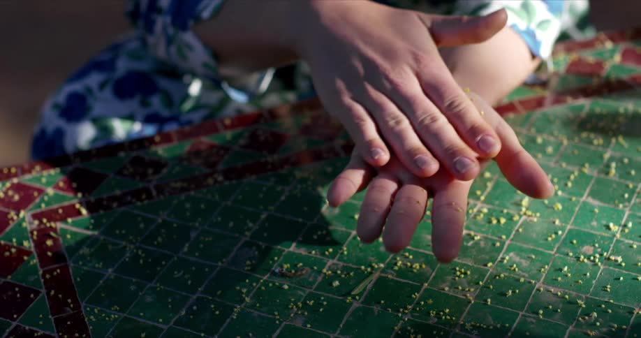 Pair of hands with grains