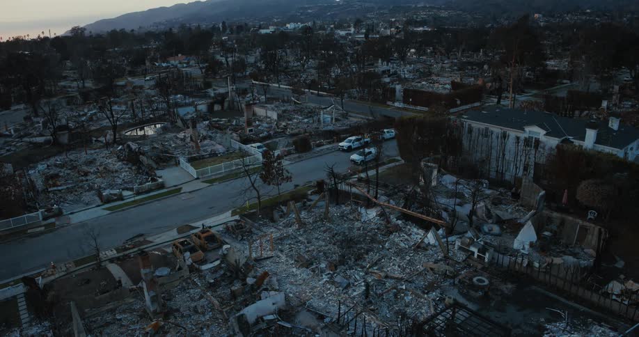 Most of the homes are completely demolished in the suburbs