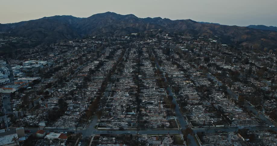 A natural disaster has destroyed nearly every home in this neighborhood
