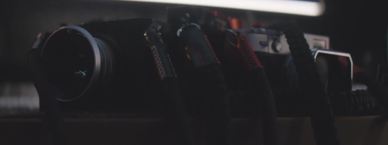 Up on the counter are cameras
