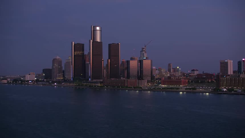 Metropolises with modern skyscrapers by the sea