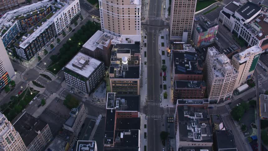 Aerial panorama of a metropolis with intersections