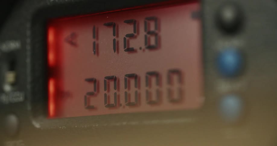 Close up of a device displaying numbers