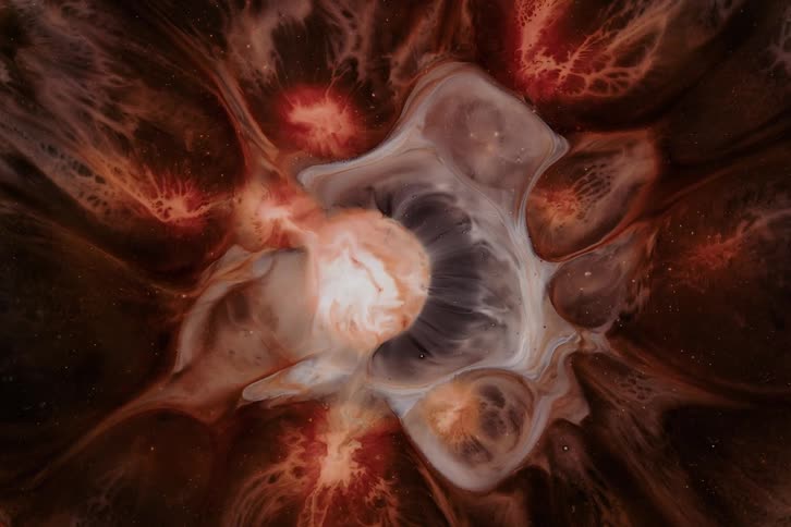Abstract dense liquid of organic matter