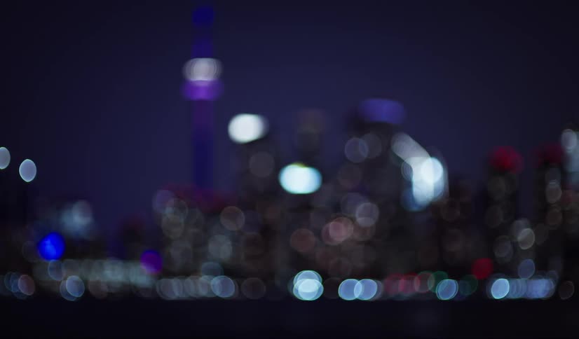 Blurred panorama of a metropolis at night