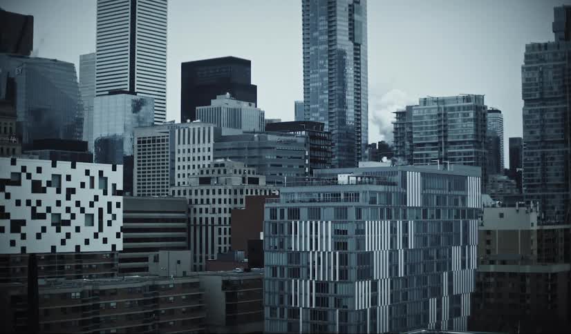Panorama of a metropolis on a cloudy day