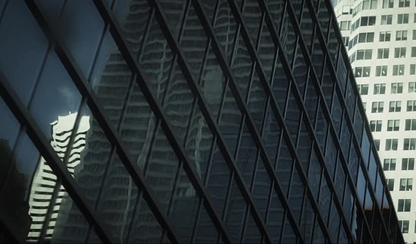 Moving view of modern buildings in a metropolis