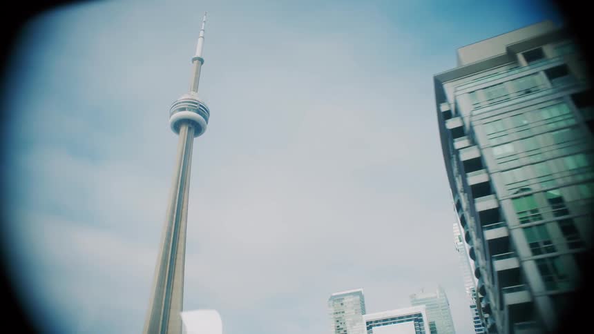 Cn tower and surrounding skyscrapers