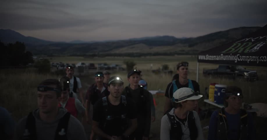 Group of trail runners eagerly await the start of the race