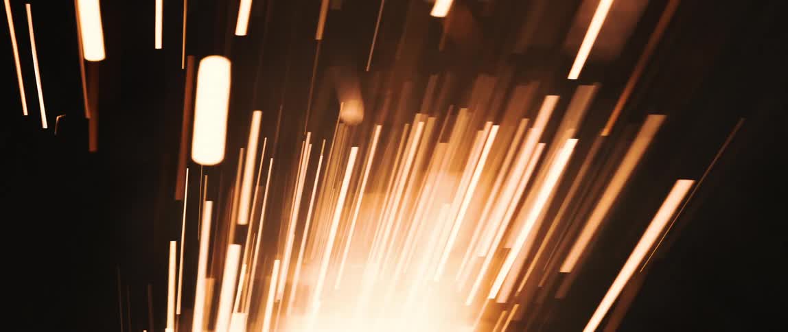 The sparks are shooting up at night