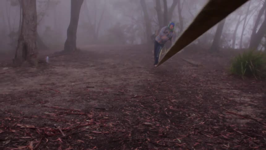 A person balancing on a tightrope