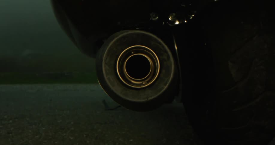 Motorcycle exhaust closeup