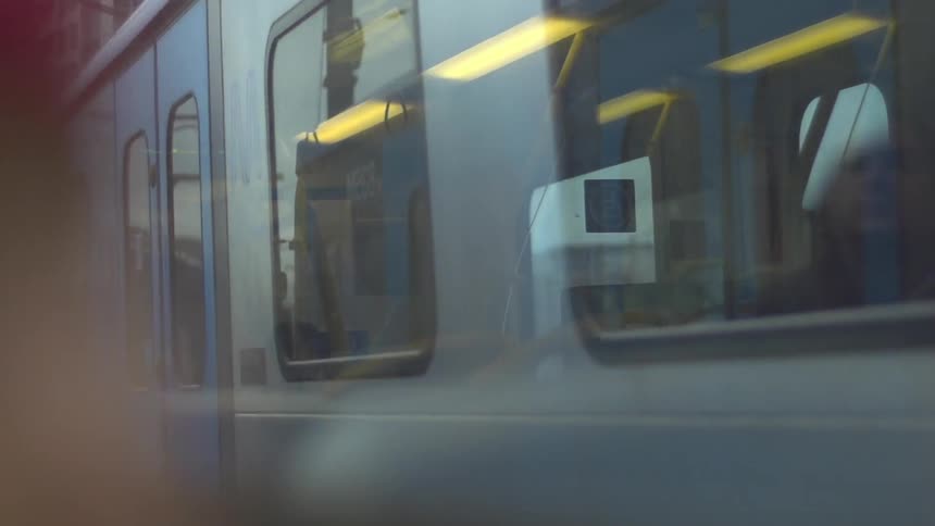 The train arrives at the station
