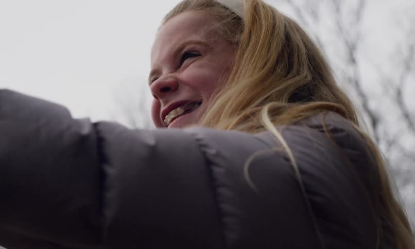 A clip of a little girl having fun