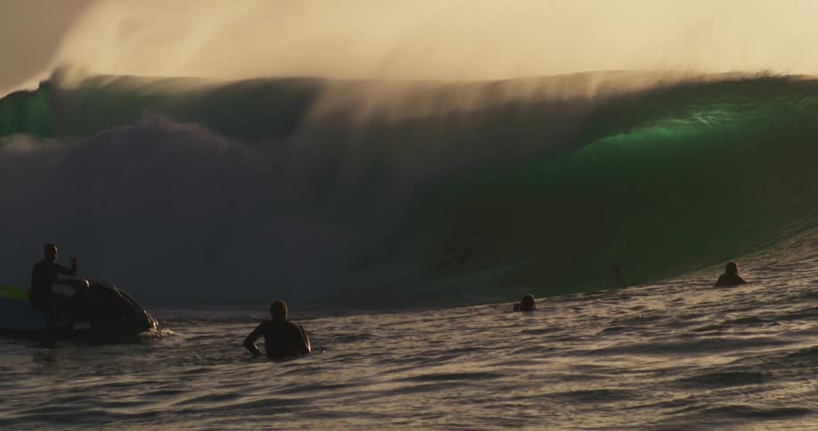 A footage of people surfing the sea wave