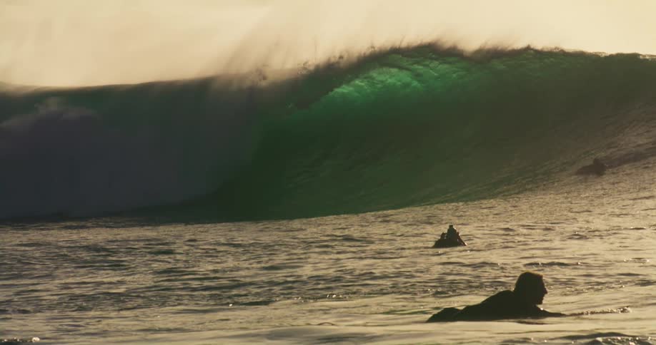 A clip of people surfing the sea