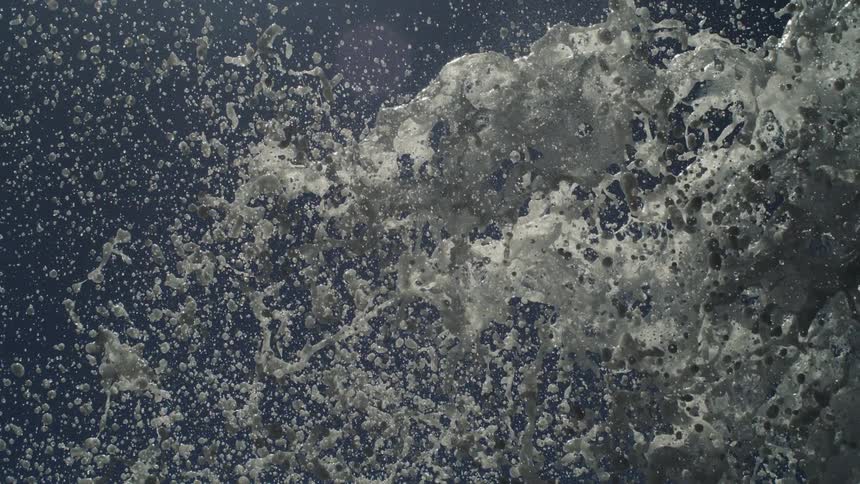 Foam and water falling together