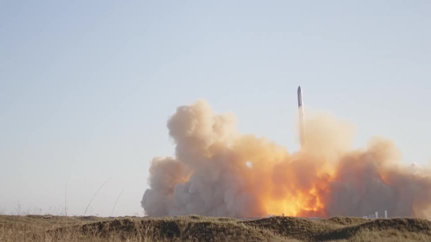 SpaceX Starship rocket launches into space