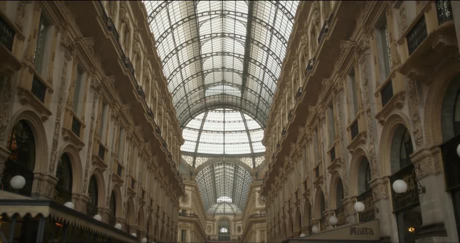 The buildings ceiling is a huge skylight