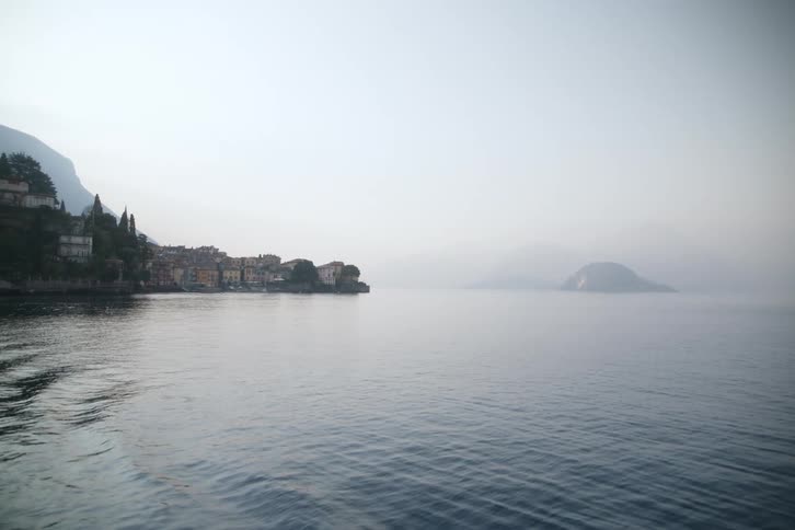 Picturesque town on the seaside horizon