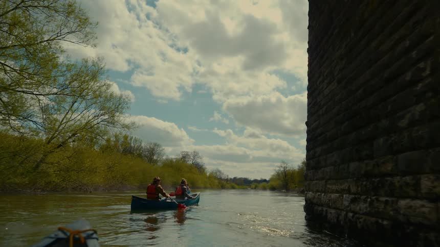 A footage of people in a boat