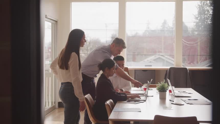 A footage of people working in the office