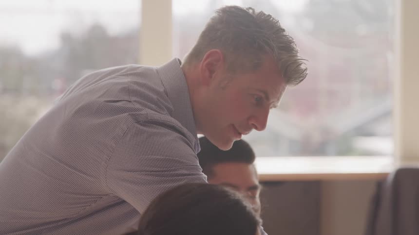 Small group of people working in an office