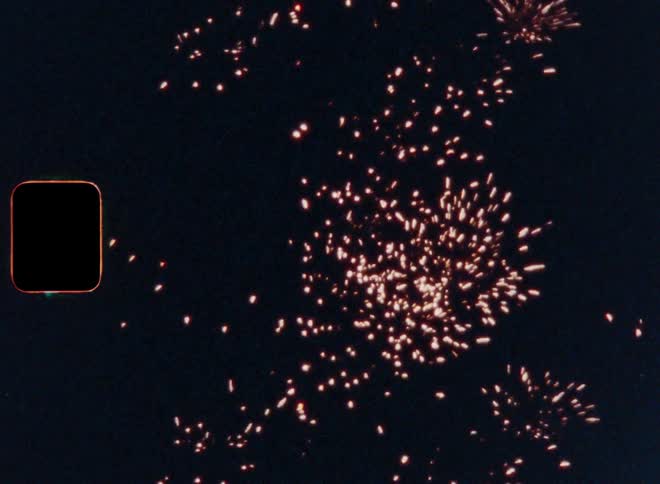 Night sky with fireworks popping