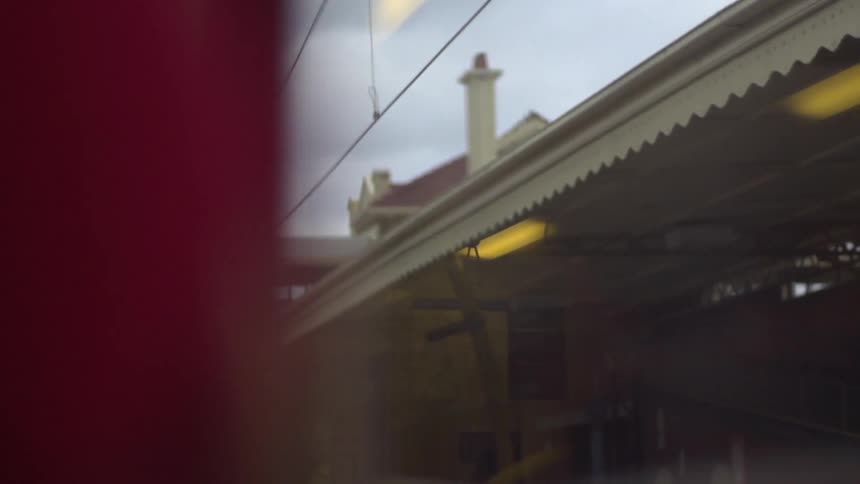 Train arrives at the station