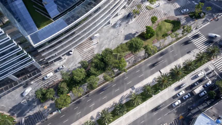 An aerial footage of a city