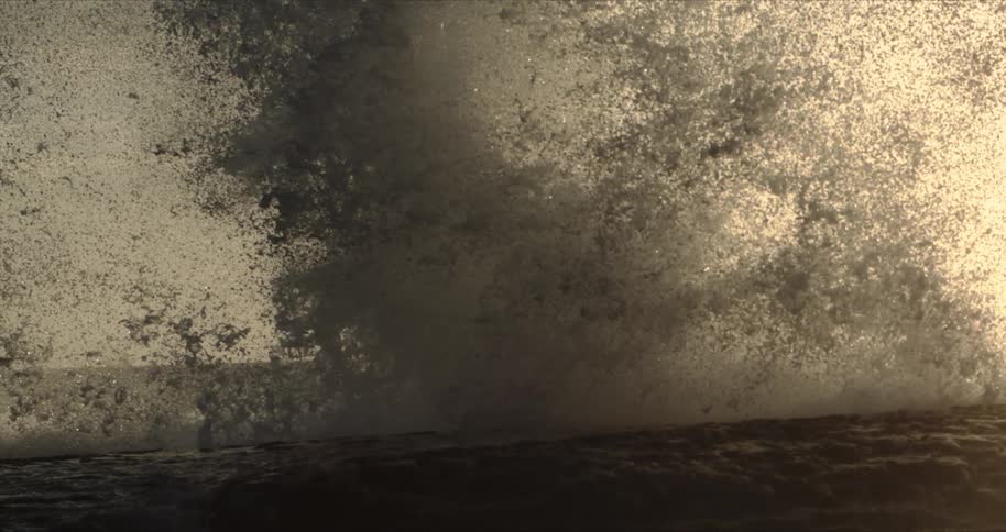 A footage of water splash in the ocean