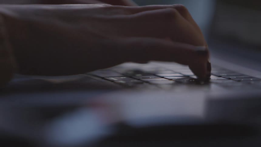 A clip of a person typing