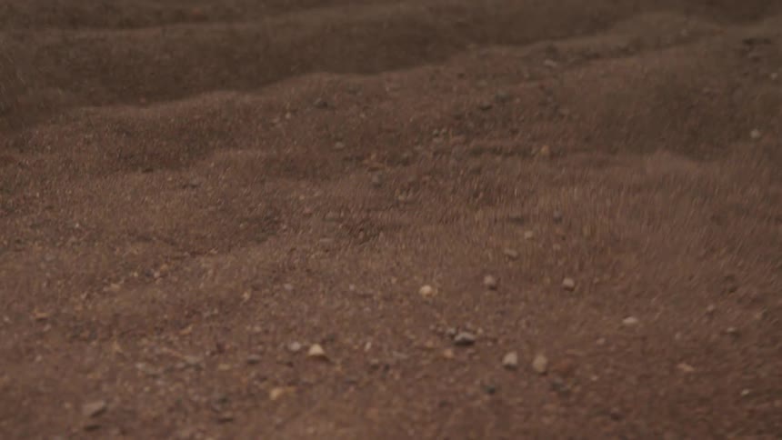 The dirt vibrates and moves