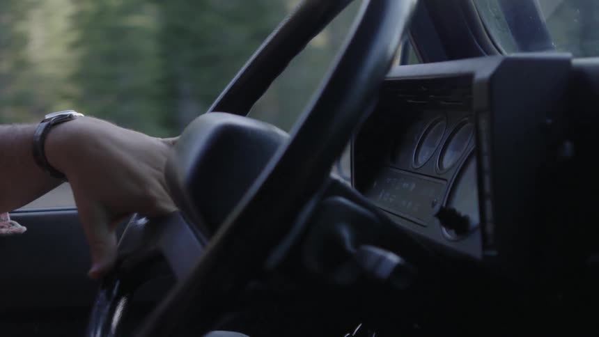 A person driving a truck
