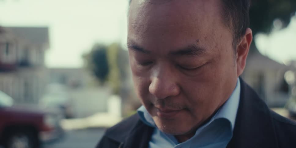 A footage of a man writing